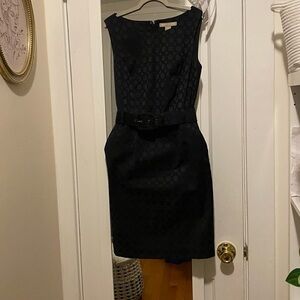 Banana Republic Black Sleeveless Belted Midi Dress